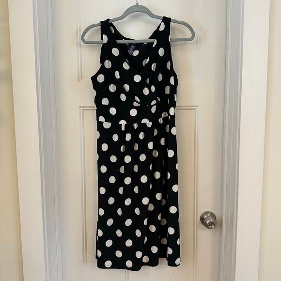 Chaps Womens Polka Dot Dress Size 10 Sleeveless - Picture 1 of 9